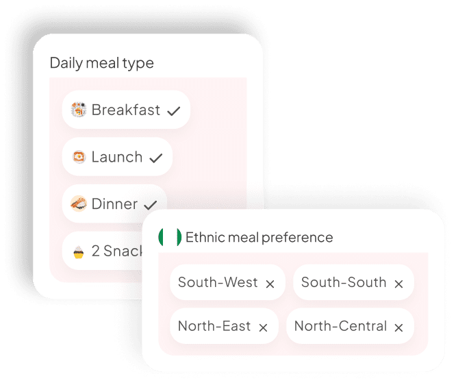 select meal preference